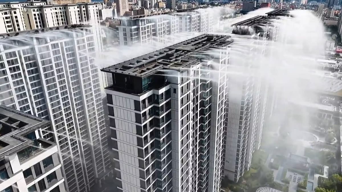 China ensaya en Yuncheng un sistema de nebulización urbana que reduce hasta ocho grados la temperatura exterior